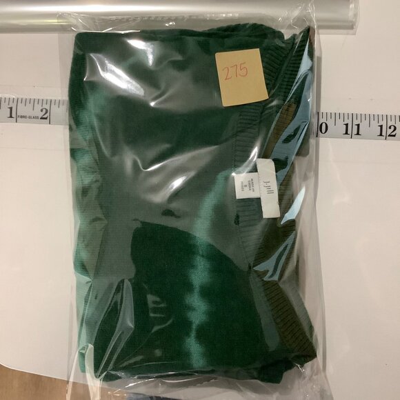 J. Jill Womens Tie-Dye Sweater Green Small  Petite Cotton Viscose Blend Ribbed - Picture 8 of 9